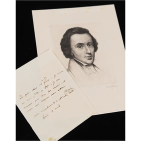 Frederic Chopin Autograph Letter Signed on His Travels: "I'm leaving in 15 or 20 days"