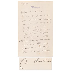 Charles Darwin Autograph Letter Signed on Experiments with Carnivorous Plants: "The plant is