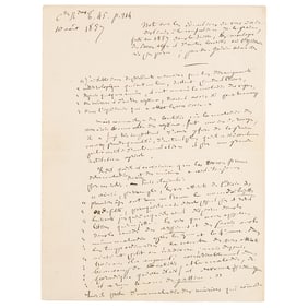 Louis Pasteur Handwritten Notes on the Silkworm Epidemic
