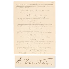 Albert Einstein Autograph Manuscript Signed on the Unified Field Theory, with (9) Handwritten