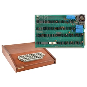 Apple-1 Computer with Rare 'Byte Shop' Wooden Case - A High-Grade, Fully Functional Example