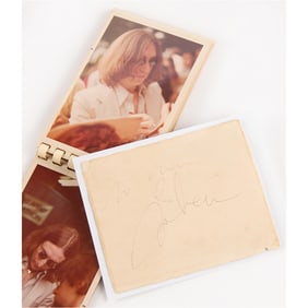 Beatles: John Lennon Signature with (19) Candid Photographs from the 1975 WFIL Helping Hand Marathon