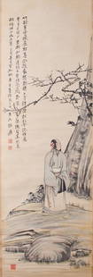 Three Chinese scroll paintings signed Zhang Daqian: Three Chinese scroll paintings signed Zhang Daqian (1899-1983). Ink and color on paper, each one inscribed and signed by the artist with seal marks. Painting size (for each painting): 53 x 17.3 inches