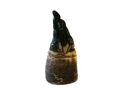 Two Antique Rhinoceros Horn Seals: Two Antique Rhinoceros Horn Seals. Carved in the shape of a scholar. Height: 5 inches (12.7 cm) and 4.6 inches (11.7 cm)