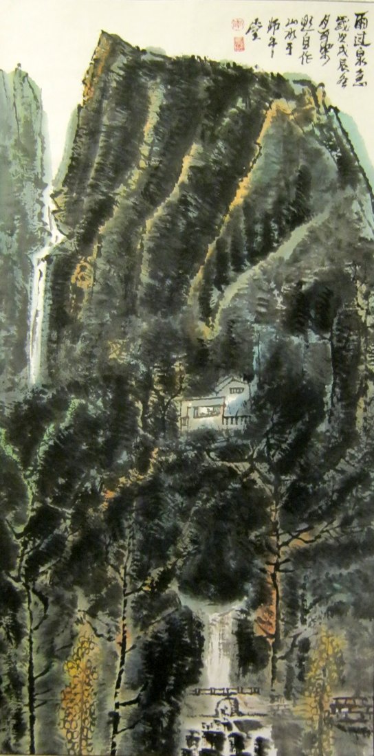 Chinese Scroll Painting, Signed Li Keran (1907-1989): Chinese Scroll Painting, Signed Li Keran (1907-1989). Ink and color on paper. Inscribed and signed by the artist with two seal marks. Painting size: 54.5 x 26.3 inches (138 x 67 cm)