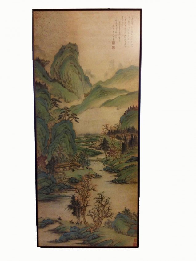 Chinese Painting, signed Wang Hui (1632-1717): Chinese Painting, signed Wang Hui (1632-1717). Ink and color on paper. Signed by the artist with numerous seal marks. Framed with glazed glass. Painting size: 53.5 x 23 inches (136 x 58 cm)