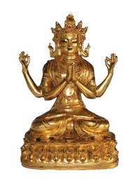 Fine Gilt Copper figure of Avalokiteshvara, Yongle Mark