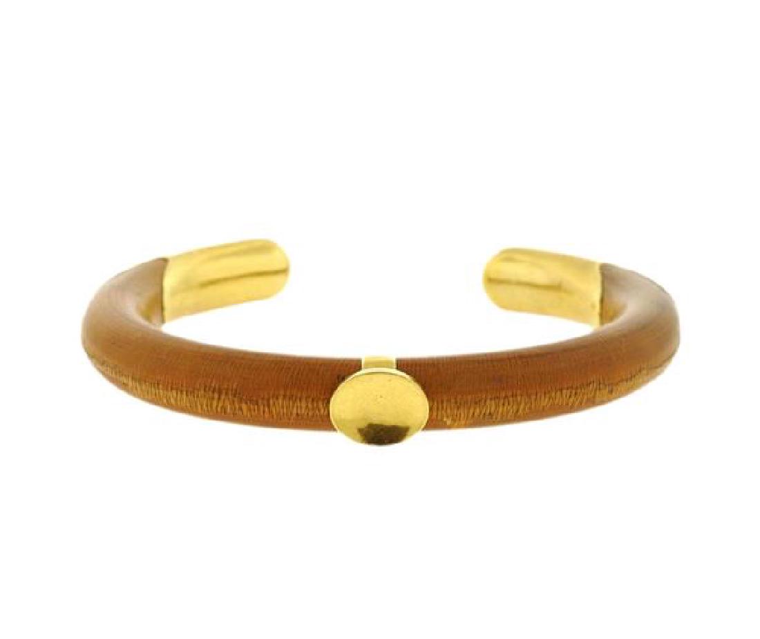 Tiffany & Co Elsa Peretti 18K Gold Wood Cuff (1 of 5)