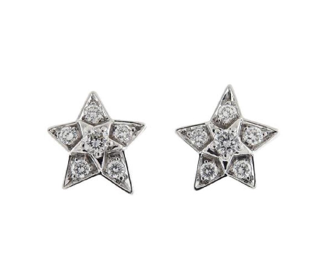 Chanel Comete Star 18k Gold Diamond Earrings (1 of 4)