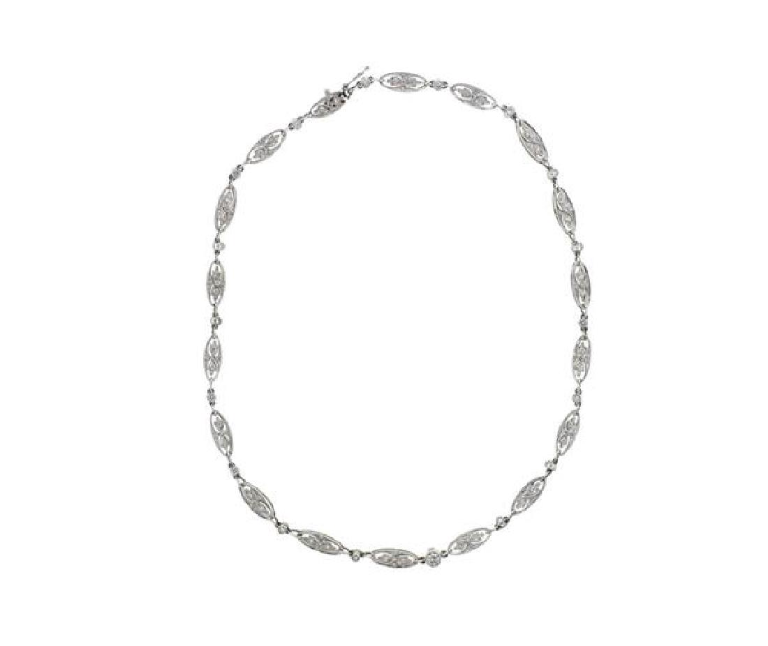 Art Deco Platinum Diamond Necklace (1 of 5)