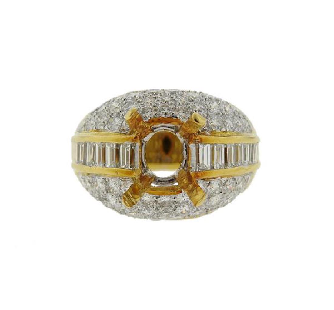 18k Gold Diamond Dome Ring Setting (1 of 5)