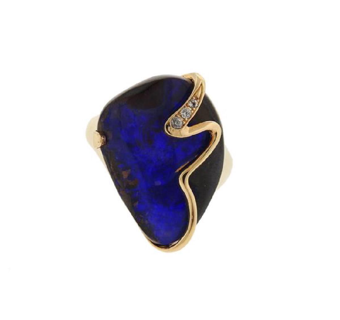 18K Gold Diamond Opal Ring (1 of 3)