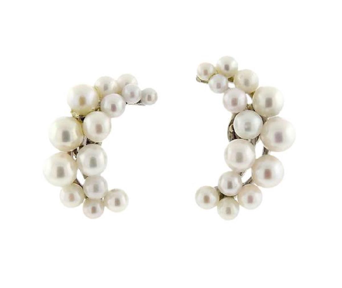 14k Gold Pearl Half Moon Earrings (1 of 2)