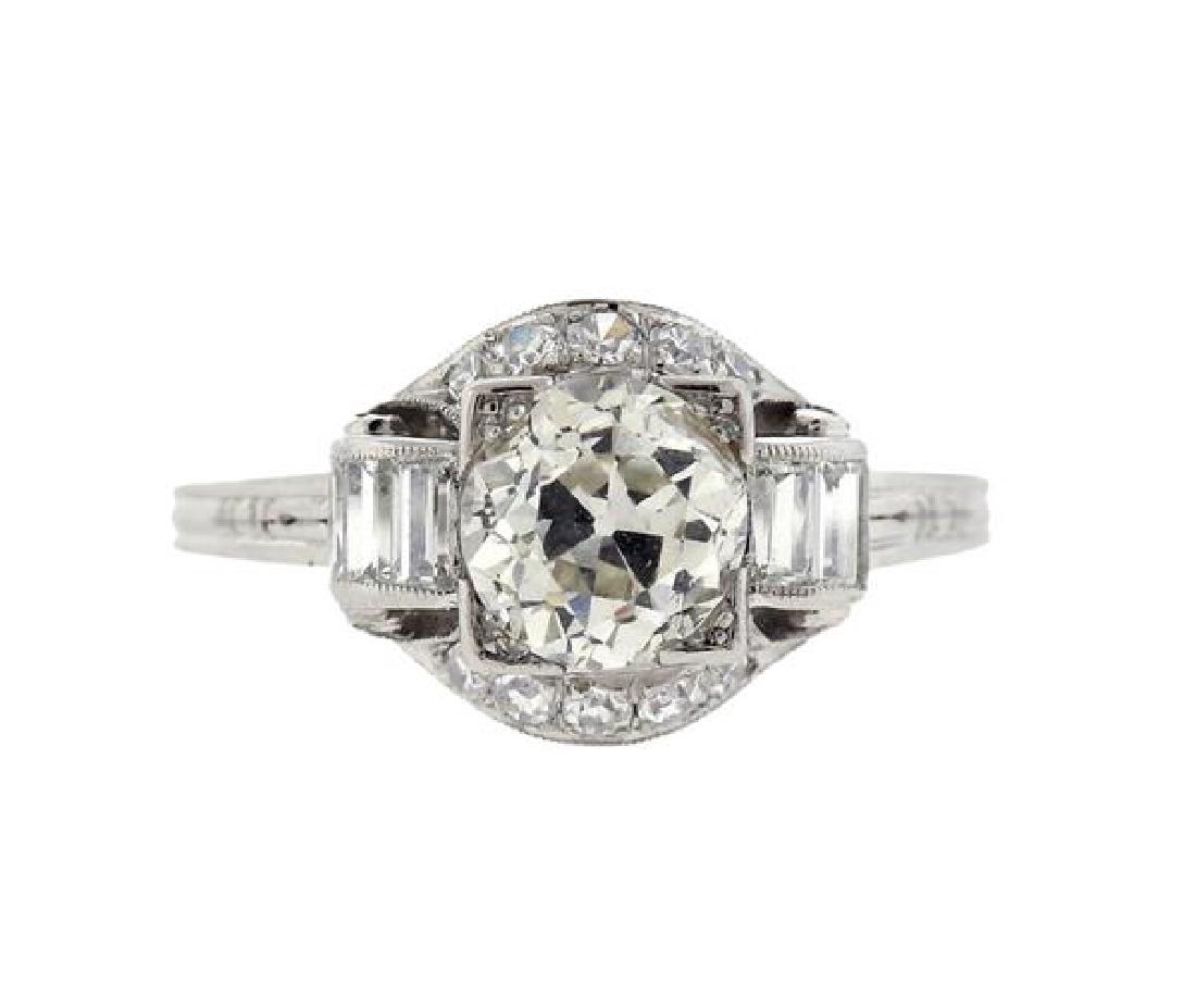Art Deco Platinum 1.30ct Diamond Engagement Ring (1 of 3)