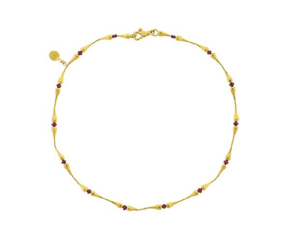 Gurhan 24K Gold Ruby Station Necklace (1 of 4)