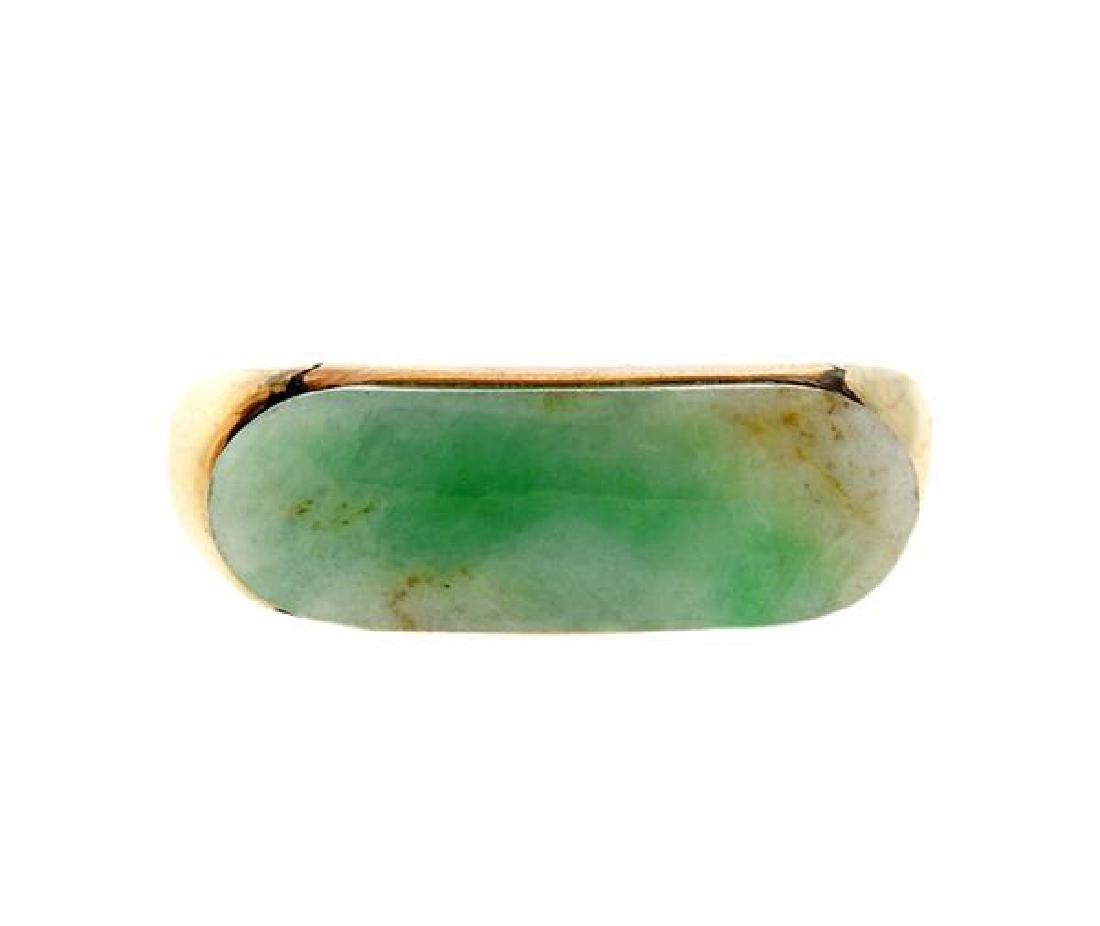 18k Gold Saddle Jade Ring (1 of 2)