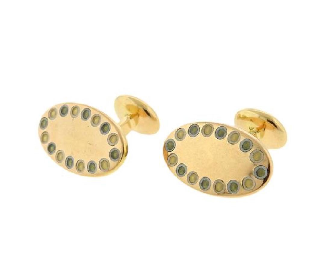 Antique English 18k Gold Oval Cufflinks (1 of 6)