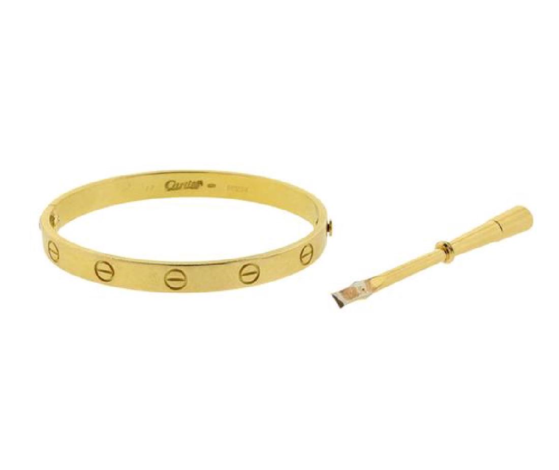 Cartier Love 18k Yellow Gold Bracelet Size 17 (1 of 5)