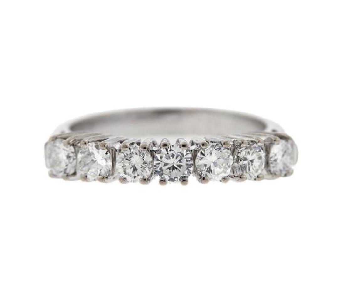 18k Gold Diamond 7 Stone Half Band Ring (1 of 3)