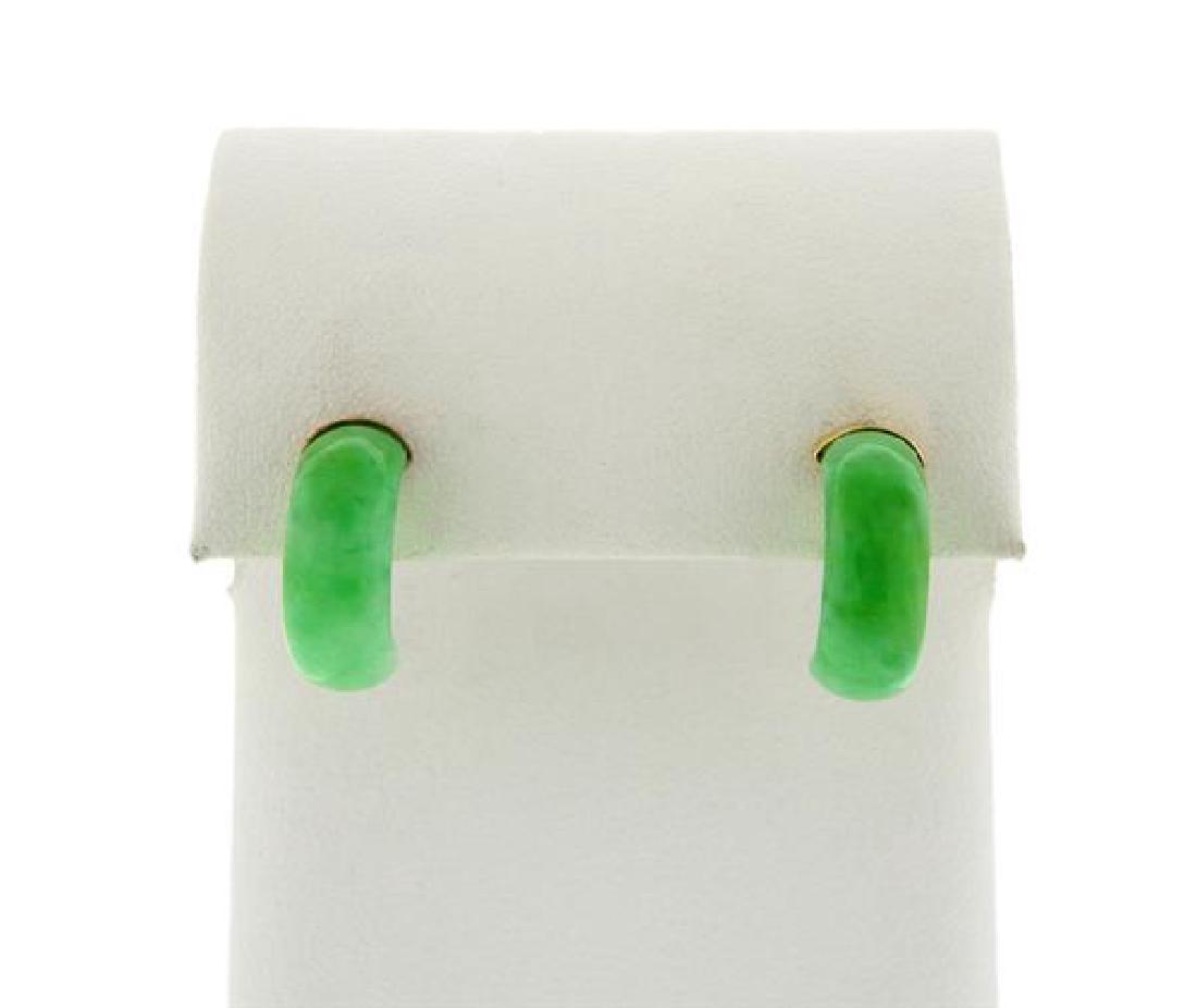 14k Gold Jade Hoop Earrings (1 of 4)