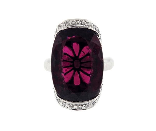 Candame 18k Gold 18ct Tourmaline Diamond Ring (1 of 4)