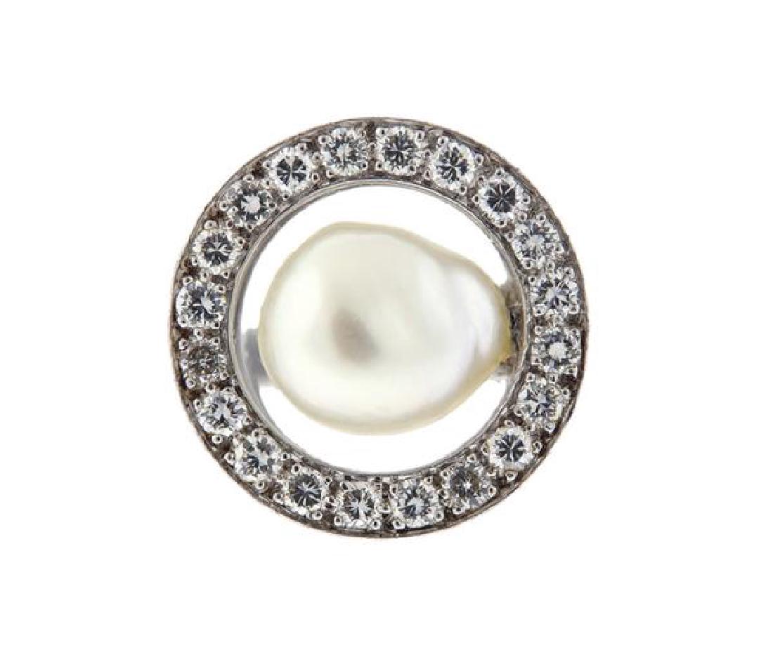 Puig Doria 18K Gold Diamond Pearl Ring (1 of 5)