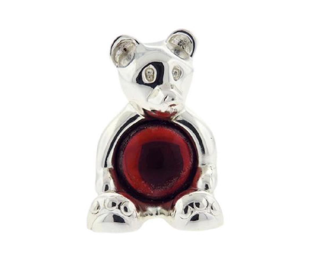Christofle Silver Plate Red Stone Bear Paperweight (1 of 5)