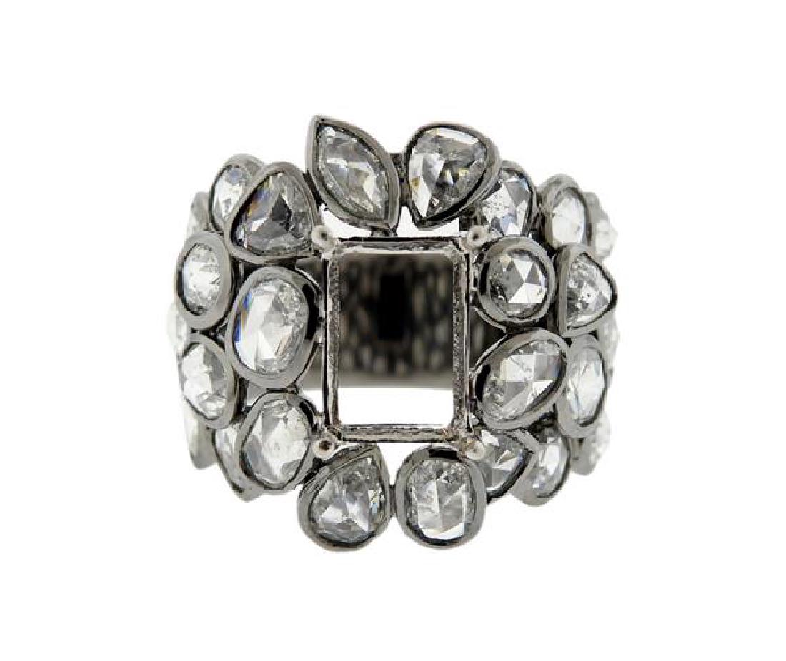 18k Gold Rose Cut Diamond Ring Mounting (1 of 3)