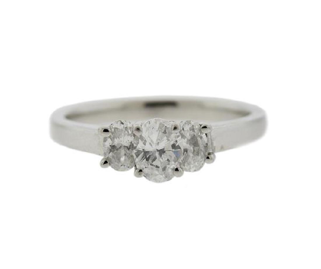 14k Gold Platinum Diamond Three Stone Ring (1 of 5)
