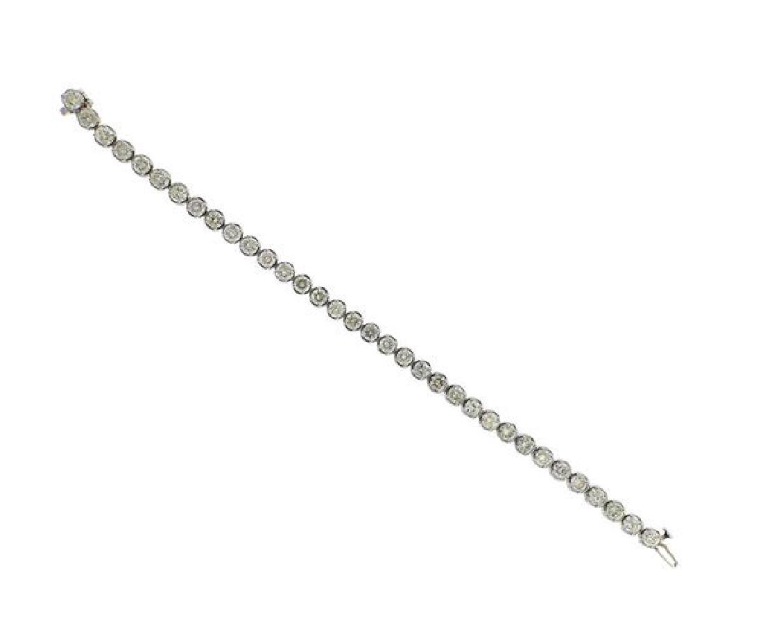 Platinum 9ctw Diamond Line Bracelet (1 of 6)
