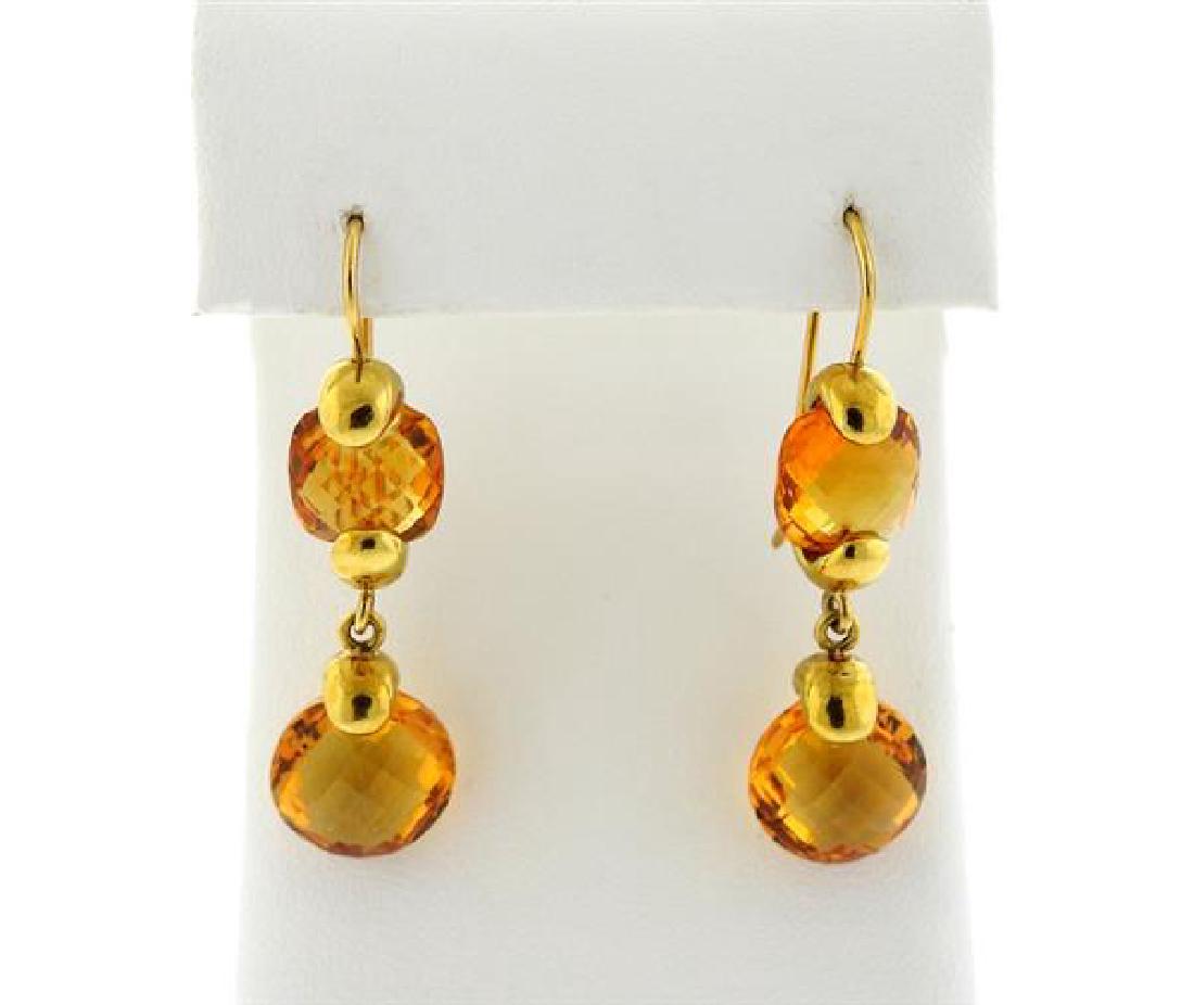 18k Gold Orange Stone Drop Earrings (1 of 4)