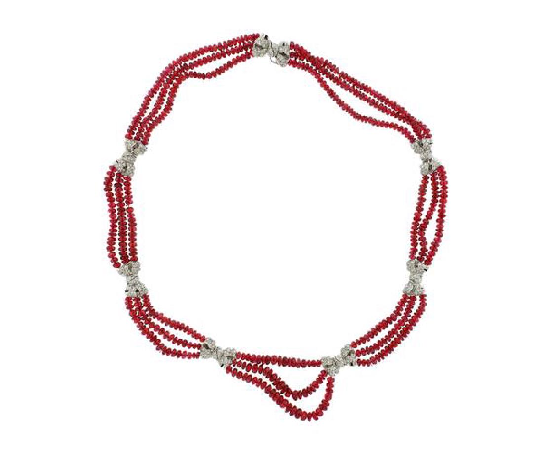 18K Gold Diamond Pyrope Garnet Necklace (1 of 5)