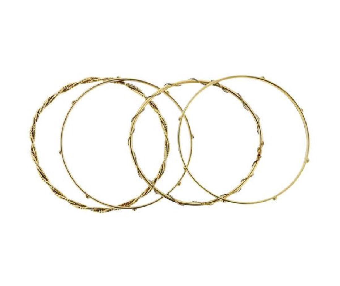 14k Gold Bangle Bracelet Set of 4 (1 of 3)