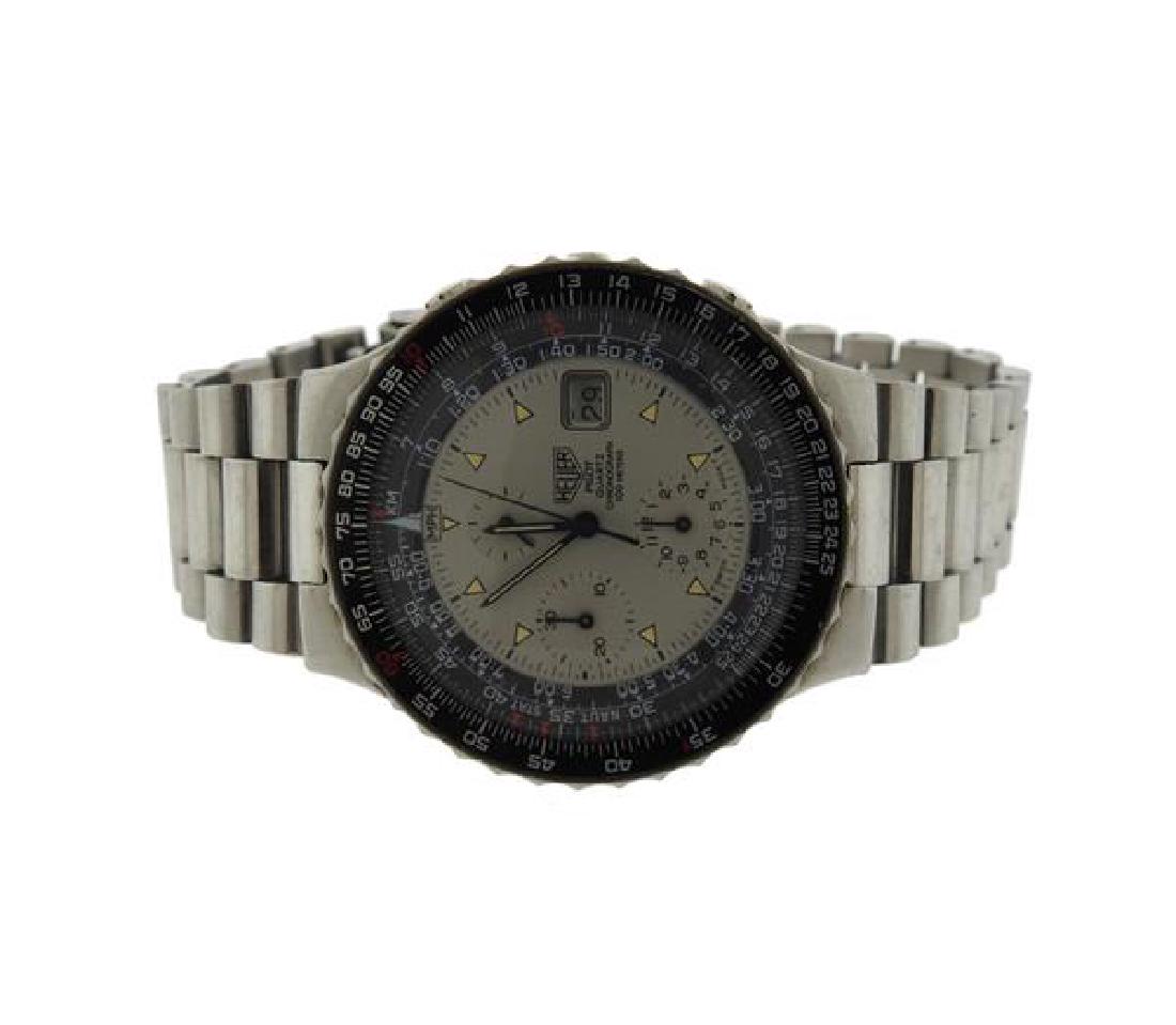 1980s Heuer Pilot Stainless Aviation Chronograph Watch (1 of 3)
