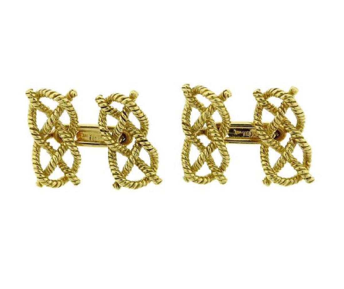 18K Gold Knot Cufflinks (1 of 3)