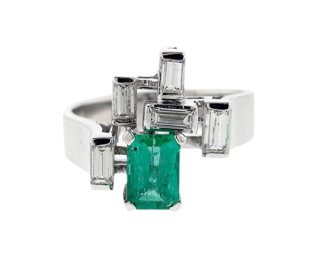 14K Gold Diamond Green Stone Ring (1 of 4)