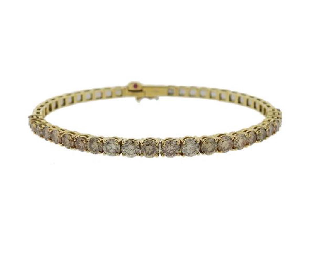 Roberto Coin 18K Gold Fancy Diamond Bangle Bracelet (1 of 5)