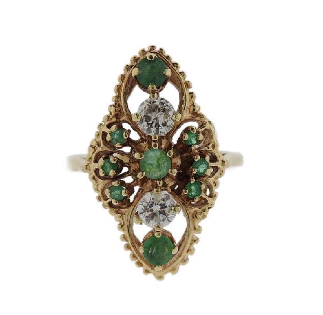 10K Gold Diamond Emerald Ring (1 of 3)