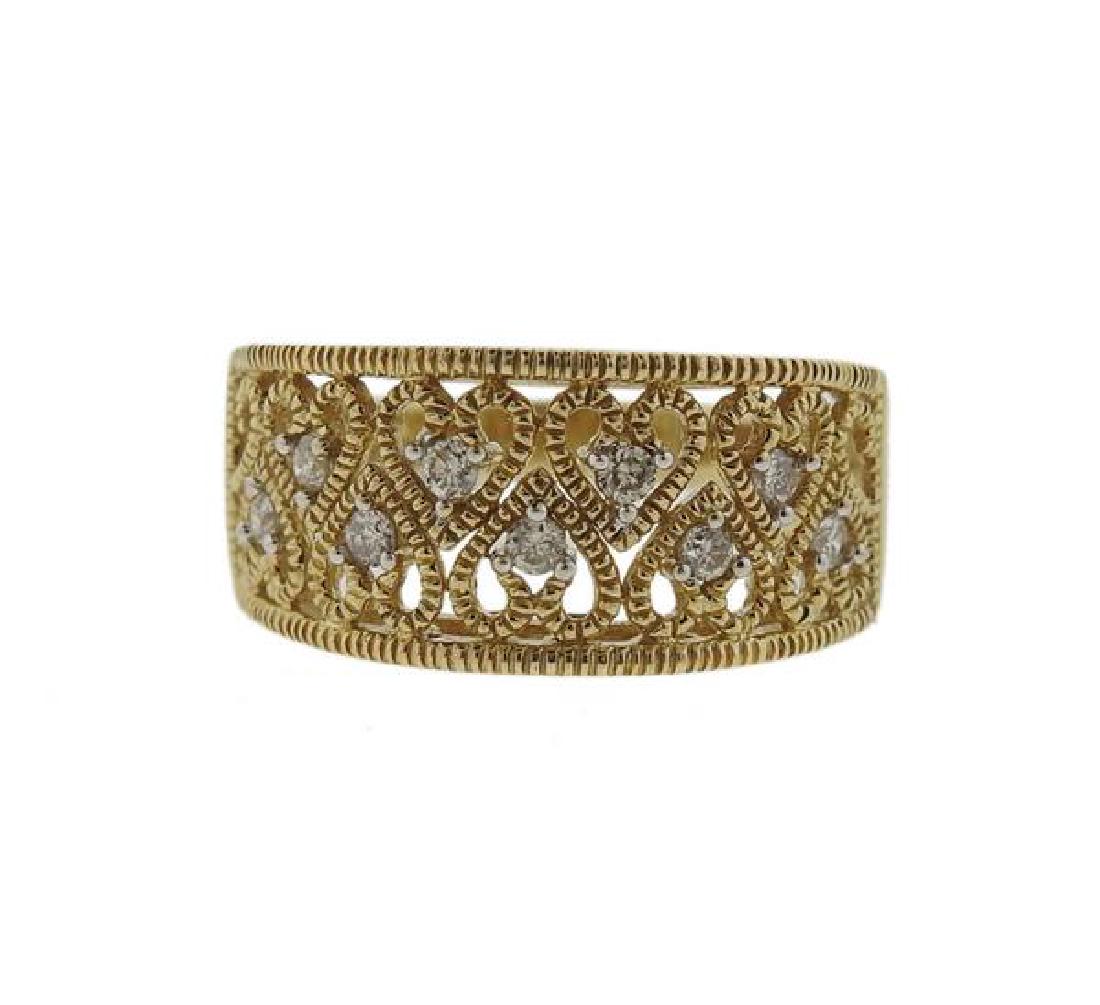 10K Gold Diamond Open Work Band Ring (1 of 3)