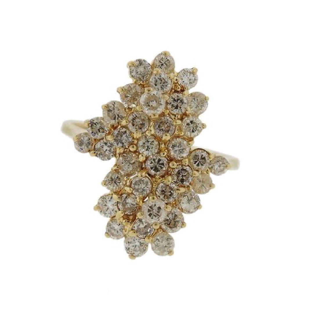 14K Gold Diamond Cluster Ring (1 of 3)