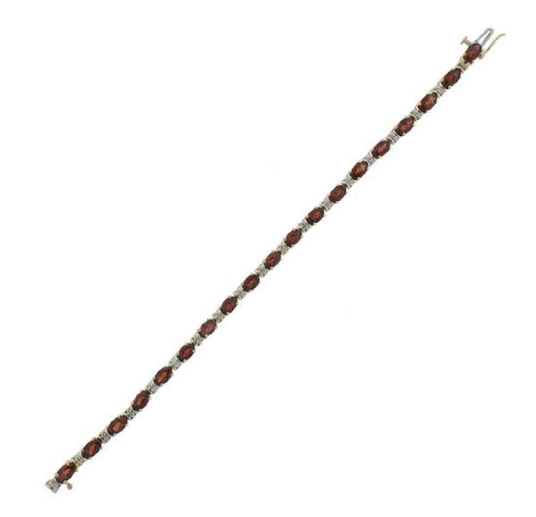 10K Gold Diamond Garnet Bracelet (1 of 5)