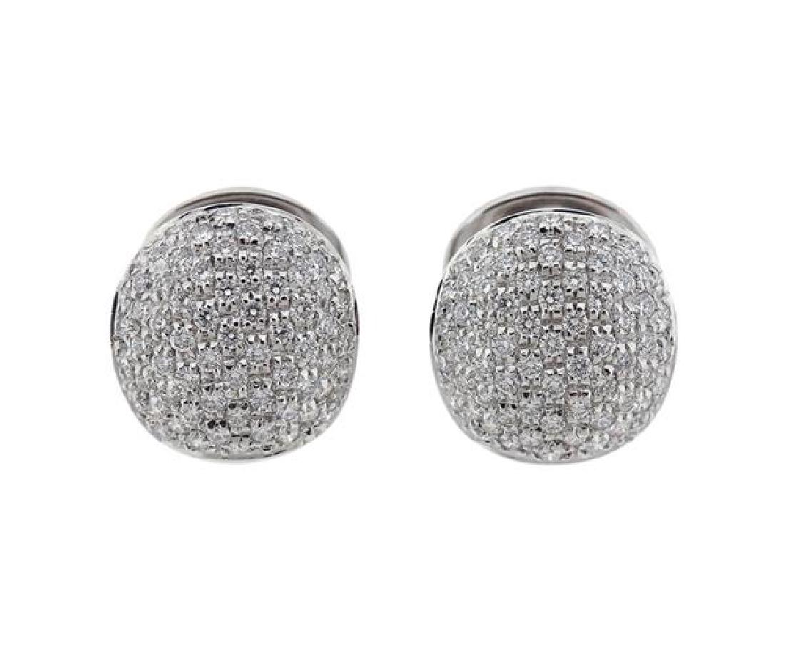 18k Gold Diamond Huggie Hoop Earrings (1 of 5)