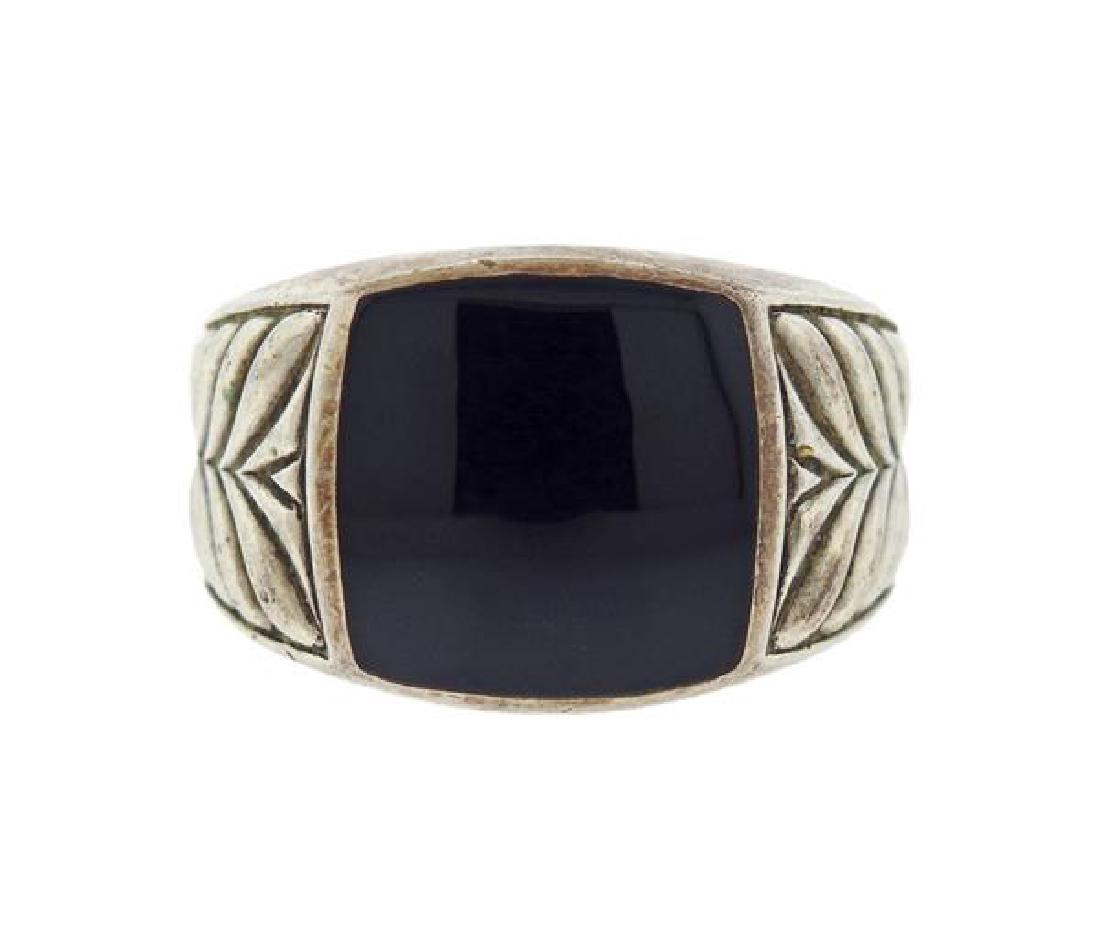 David Yurman Sterling Silver Onyx Ring (1 of 4)
