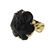 Chanel Camelia 18k Gold Onyx Cocktail Ring - 2