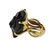 Chanel Camelia 18k Gold Onyx Cocktail Ring - 3