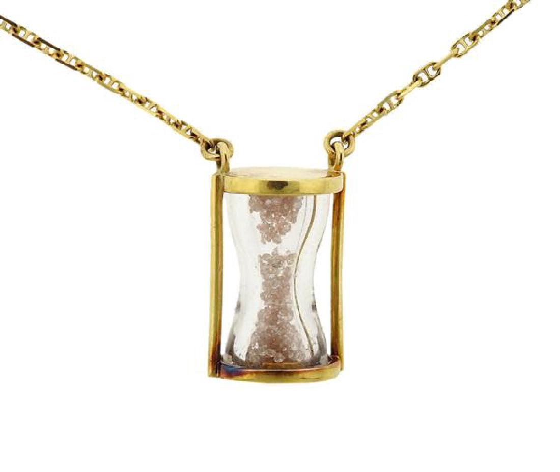 Sidney Mobell 18k Gold Diamond Hourglass Pendant (1 of 3)