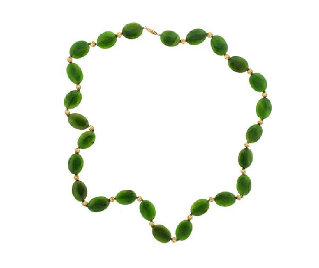 14K Gold Jade Necklace (1 of 3)