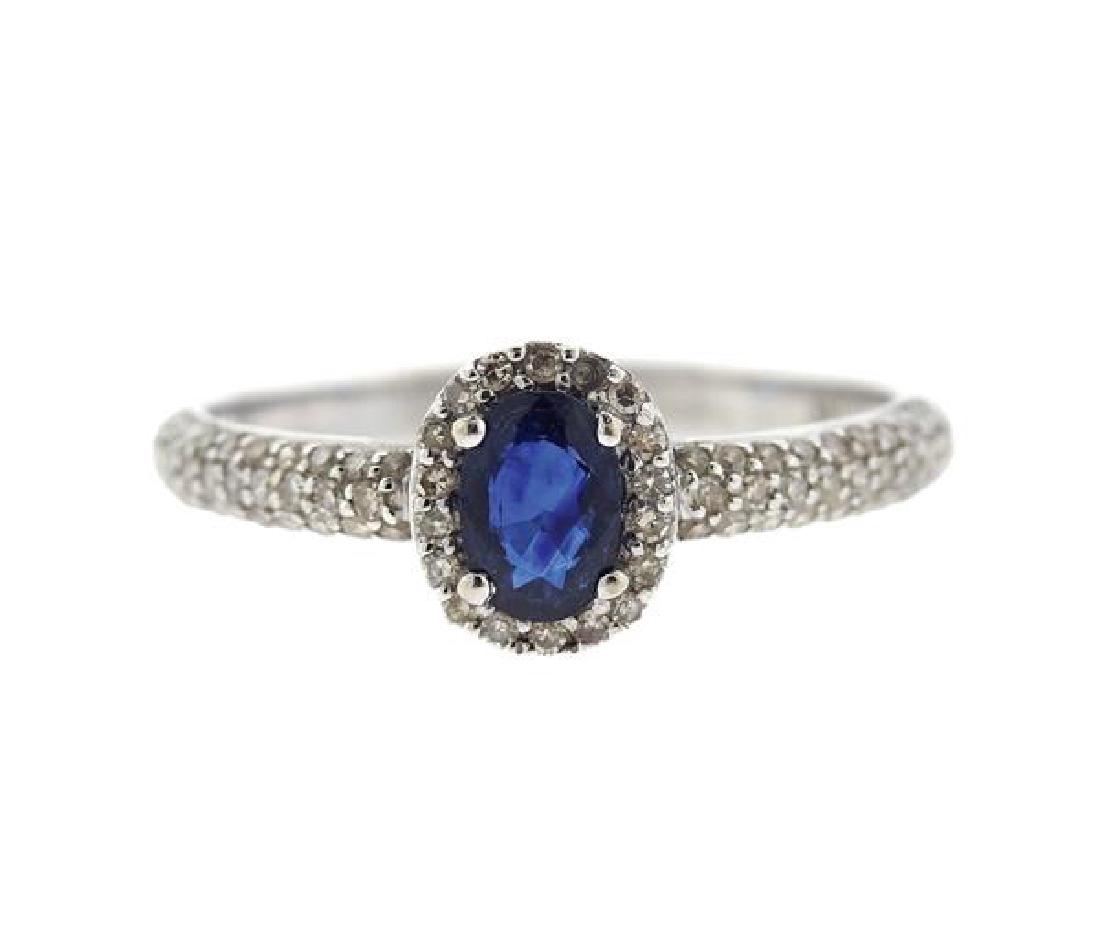 14k Gold Diamond Blue Stone Ring (1 of 3)
