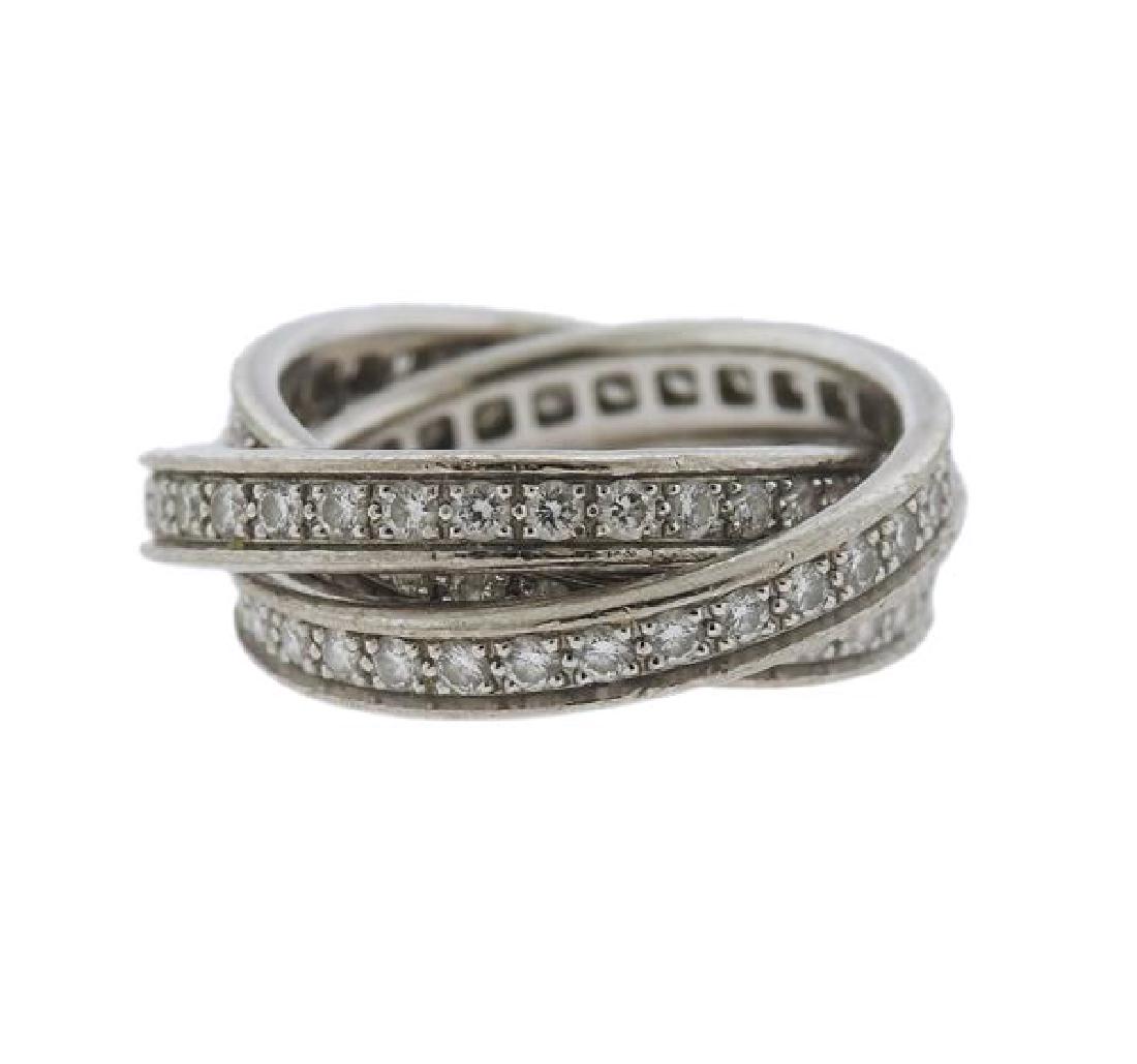 Cartier Trinity 18k Gold Diamond Band Ring (1 of 2)