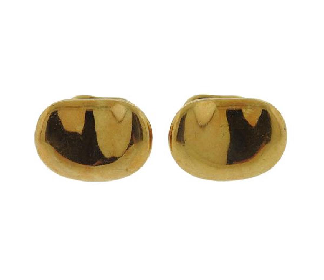 Tiffany & Co Peretti Bean 18k Gold Cufflinks (1 of 4)
